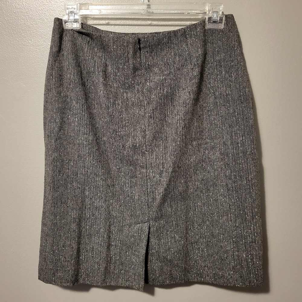 Metrostyle Gray, Black, & Silver Metallic Blazer & Skirt Set Size 12 - Picture 8 of 12